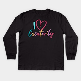 I Love Creativity Kids Long Sleeve T-Shirt